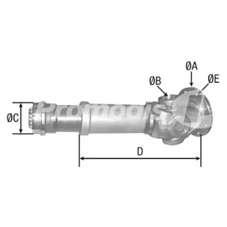 Arbre de transmission pour pont avant adaptable Case Ih