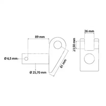 Axe pour stabilisateur adaptable pour tracteur Case-Ih/Fiat/Ford/New Holland