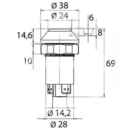 Bouton de feux de détresse adaptable Case-Ih/Massey Ferguson