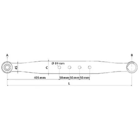 Bras de relevage inférieur catégorie 1 adaptable pour tracteurs Landini/Massey Ferguson/New Holland