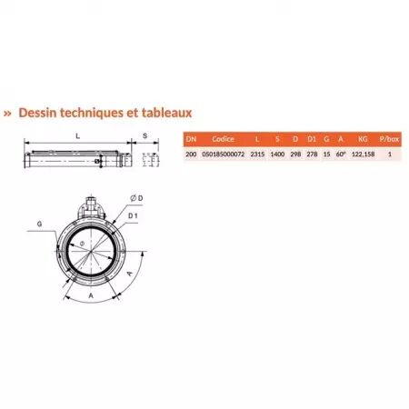 Bras telescopique diamètre200 smart- riv185 (longueur depliee 3715mm)