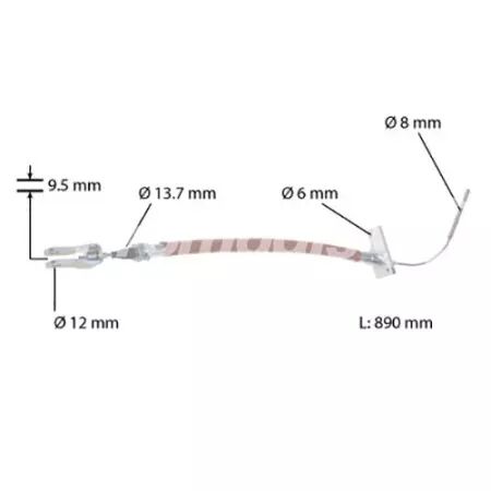 Cable d\'embrayage adaptable Claas/Renault longueur 960mm