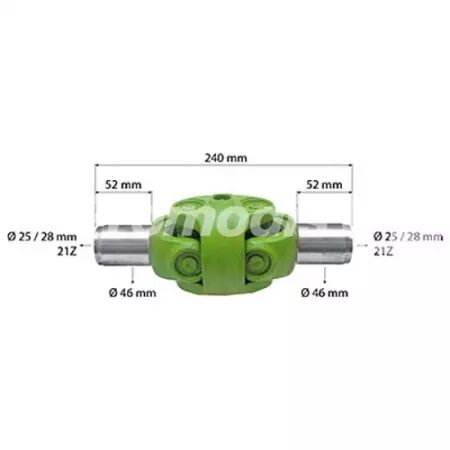 Cardan de pont avant adaptable John Deere