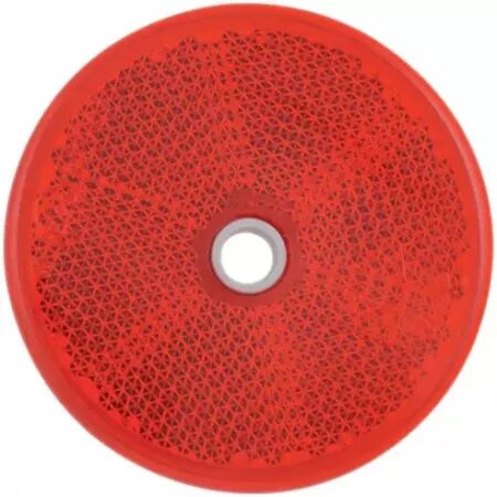 Catadioptre rond 60mm adhesif avec percage rouge