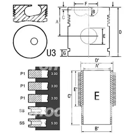 Chemise/piston adaptable d. 98 mm