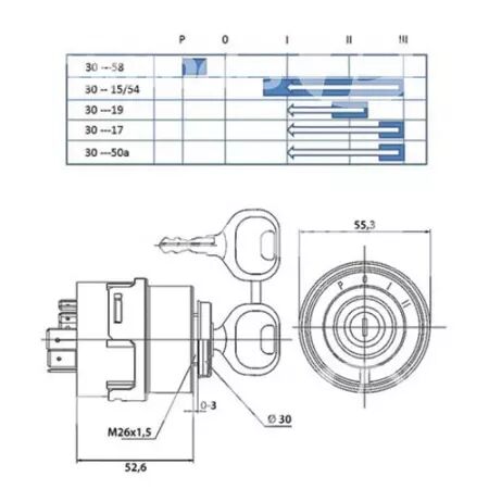 Contacteur de démarrage adaptable Case Ih/Deutz/Manitou/Merlo/Steyr