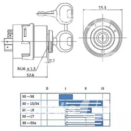 Contacteur de démarrage adaptable Case Ih/Fendt