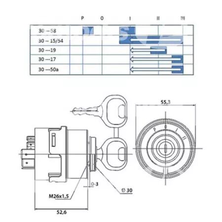 Contacteur de démarrage adaptable Case Ih