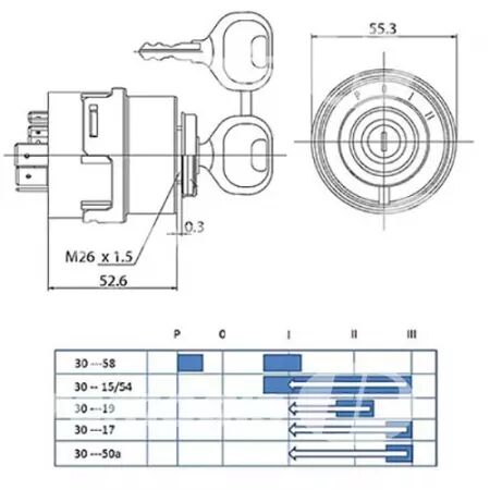 Contacteur de démarrage adaptable Claas/Renault