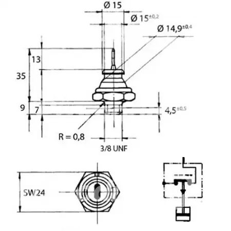 Contacteur de pression d\'huile adaptable Case Ih/Claas/Renault/Landini/Massey Ferguson/Perkins