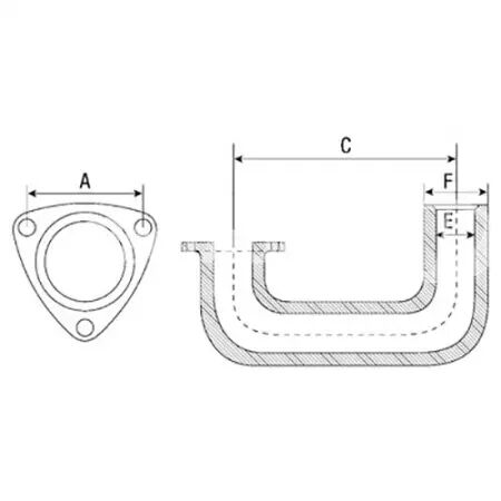 Coude d\'échappement adaptable Case Ih/Fiat/Ford/New Holland