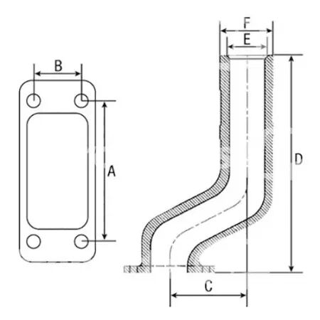 Coude d\'échappement adaptable Deutz