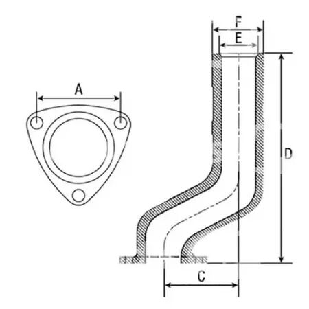 Coude d\'échappement adaptable Ford