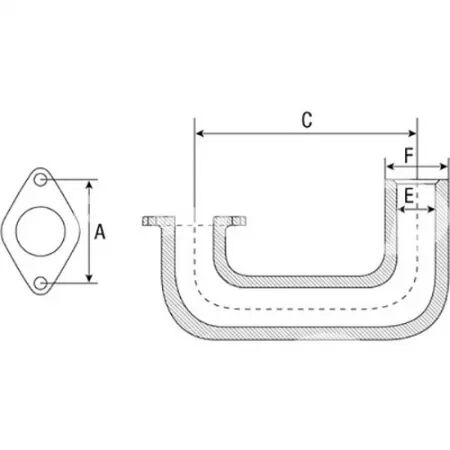 Coude d\'échappement adaptable Massey Ferguson