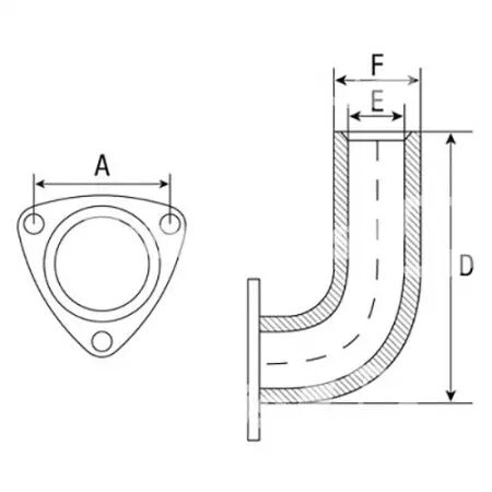 Coude d\'échappement adaptable Massey Ferguson