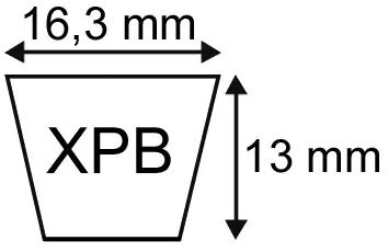 Courroie xpb2000 - 16,3x13x2000