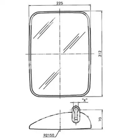 Cuvette de rétroviseur adaptable Deutz/Hurlimann/Lamborghini/Landini/Same