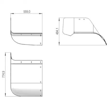 Deflecteur transparent air droit sip 851011120