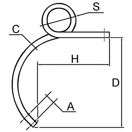 Dent adaptable double spire droit 30x30 mm de dégagement 530 mm