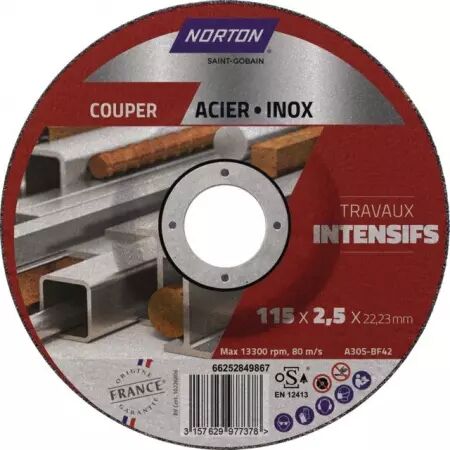 Disque a tronconner  metal moyeu deporte 115x2,5x22,2 intensif norton