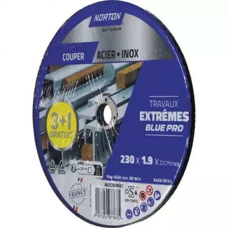 Disque a tronconner metal plat 230x1,9x22,2 lot de 3 +1 extreme norton