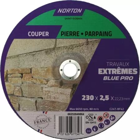 Disque a tronconner moyeu deporte 230x2,5x22,2 extreme materiaux norton