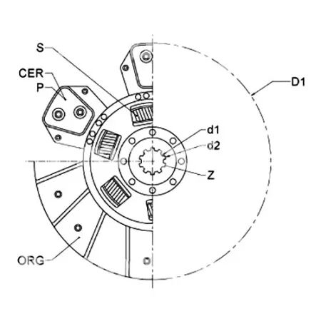 Disque de prise de force adaptable Case Ih/Fiat/Ford/Landini/New Holland