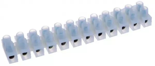 Barrette de 10 Dominos Électriques, Bornes Électriques, 12 mm², Blanc