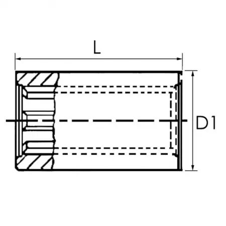 Douille cannelee femelle 1\ 3/8 6c lg 100 mm ø 50mm walterscheid