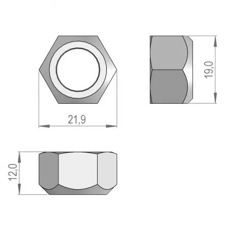 Ecrou m12-8 zn - iso  7042 sip150393602