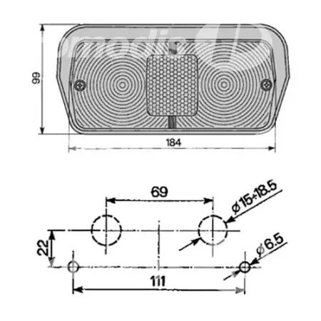 Feu arriere gauche avec clips adaptable Ford