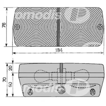 Feu avant position gauche - 184 x 76 mm