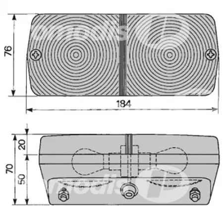 Feu avant position gauche droit - 184 x 76 mm