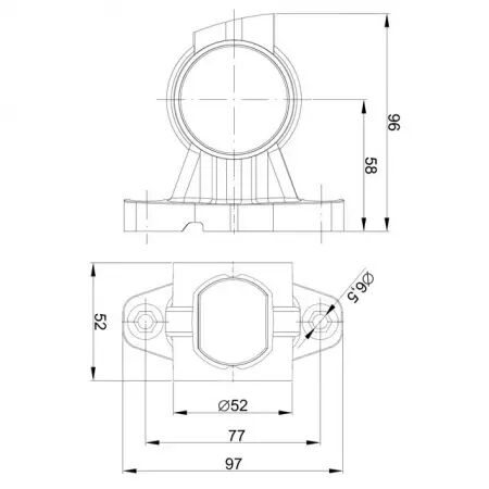 Feu gabarit droit 3 fonctions 12/24v 96 mm fristom