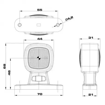 Feu gabarit suspendu droit et gauche 2 fonctions 12/24v 68 mm fristom