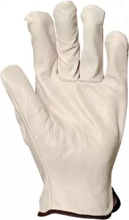 Gants mécanique maîtrise cuir jaune taille 9 poignet bande spandex