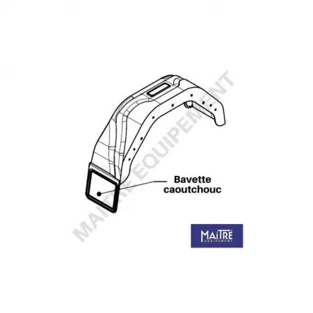 Garde-boue 13/14 pouces plastique noir avec bavette - gauche