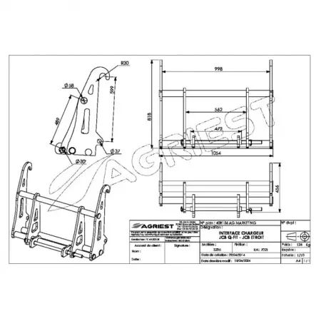 Interface chargeur jcb q-fit/jcb etroit