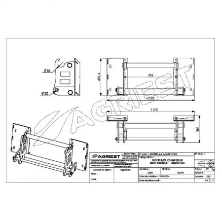 Interface chargeur mini bobcat - manitou