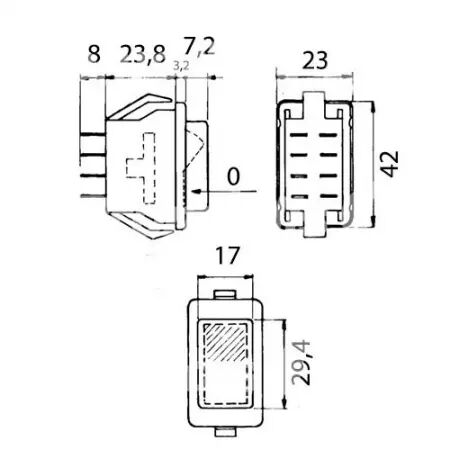 Interrupteur a bascule d\'éclairage adaptable Fiat