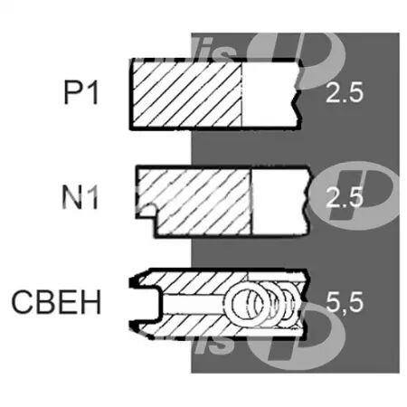 Jeu de segments d.100 mm adaptable Fiat