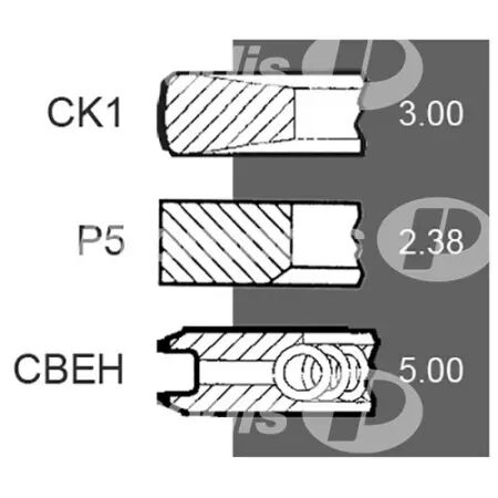 Jeu de segments d.102 mm adaptable John Deere