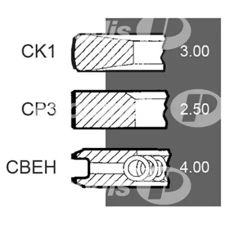 Jeu de segments d.105 mm adaptable Hurlimann, Lamborghini, Same