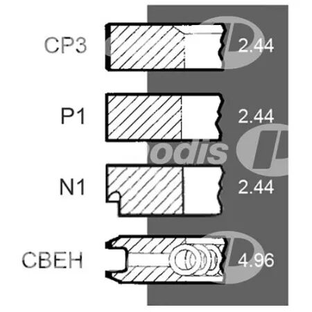 Jeu de segments d.110 mm adaptable Fiat