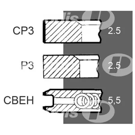 Jeu de segments d.95 mm adaptable Fiat