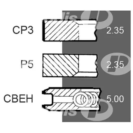 Jeu de segments d.98 mm adaptable John Deere