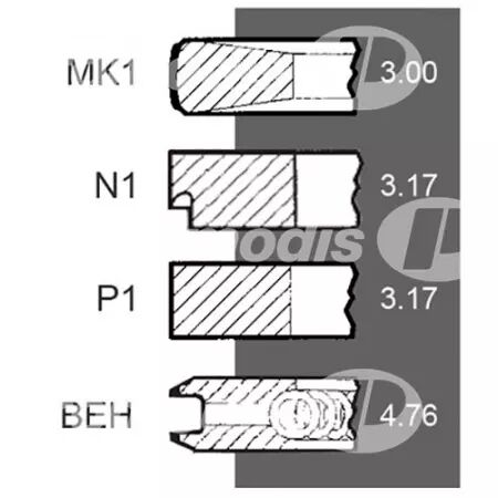 Jeu de segments d.98.42 mm adaptable Case Ih