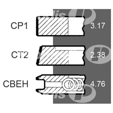 Jeu de segments d.98.42 mm adaptable Case Ih