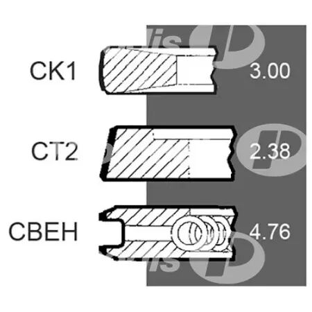 Jeu de segments d.98.42 mm adaptable Case Ih