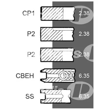 Jeu de segments d.98.48 mm adaptable Claas, JCB, Landini, Massey Ferguson, Volvo